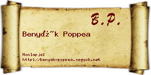 Benyák Poppea névjegykártya